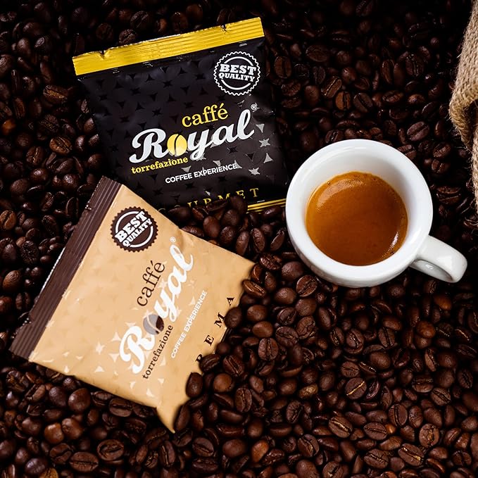 Royal Caffé Italian Coffee Beans – 100% Arabica Medium Roast Smooth &amp Aromatic with Notes of Caramel Fruit &amp Vanilla Whole Bean Freshly Roasted Gourmet Coffee 2.2 lbs (1000g) Made in It