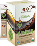 Grava Organic Plant Protein Coffee Sticks Traditional Unsweetened - 8g Plant Protein 80mg Caffeine - USDA Organic Non-GMO &amp Fair Trade - Gluten Free &amp Vegan - Single Serve Packet 20 Serving