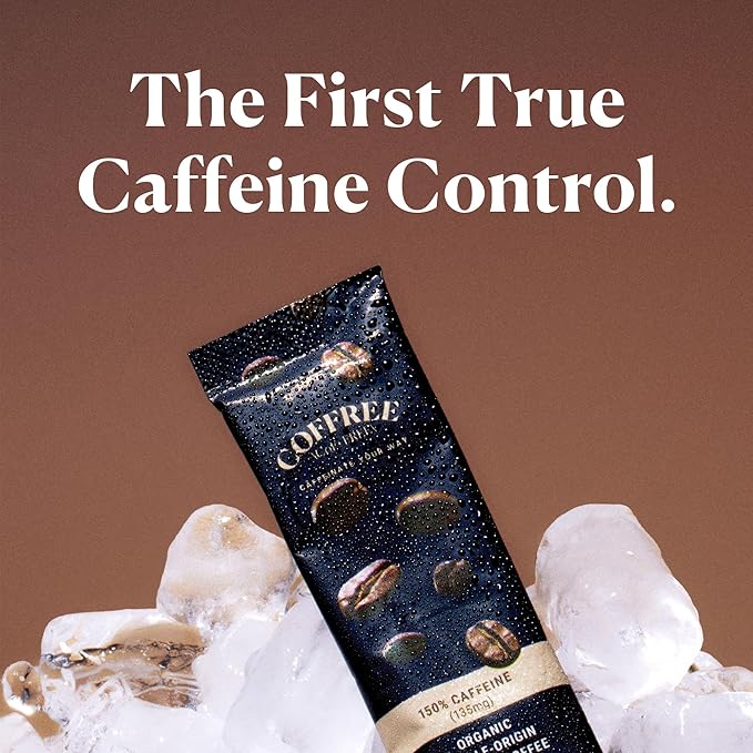 COFFREE Organic Instant Coffee Packets - 0% Decaf Convenient Coffee Sticks Mold Free Low Acid Arabica Beans for On-the-Go Energy - Hot or Cold Balanced Taste Single Serve Travel Packets 24 Count