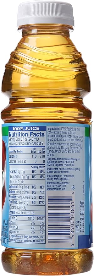 Tropicana 100 Percent Apple Juice 12 Count