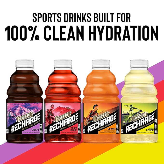 R.W. Knudsen Recharge Organic Lemon Sports Drink with Electrolytes 32 fl oz (Pack of 6)