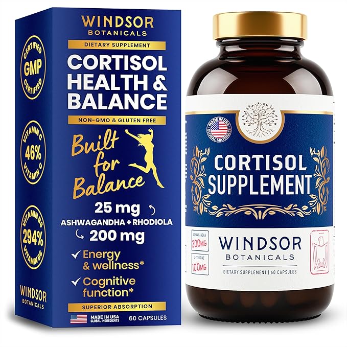WINDSOR BOTANICALS 2p Liquid Collagen Hair Skin and Nails Vitamins and Cortisol Blocker - Beauty and Wellness Bundle
