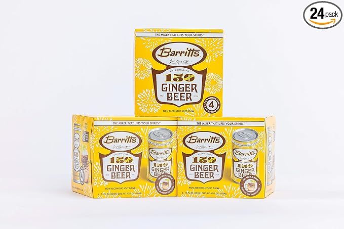 Barritt's Mixers - Ginger Beer Original Ginger Beer Non-Alcoholic Soda Cocktail Mixer 7.5 fl oz Cans 24 Pack Mini