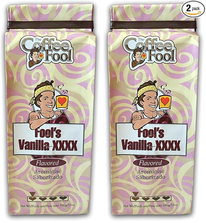 Coffee Fool's Decaf Vanilla XXXX (Whole Bean) (Pack of 2)