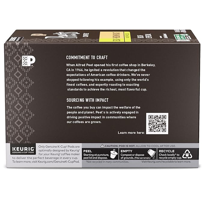 Peet's Coffee Medium Roast Decaf Keurig K-Cup Pods Decaffeinated Arabica Coffee - Decaf Especial 60 Count (6 Boxes of 10 K-Cup Pods)