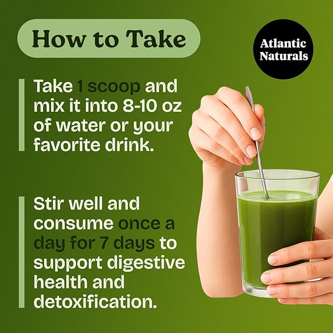 Atlantic Naturals Sea Moss 7 Day Detox Liver Gallbladder &amp Kidney Cleanse - Support with Dandelion Root Milk Thistle Burdock Root Red Clover Chanca Piedra - Pineapple Flavor Drink Mix (14 oz)