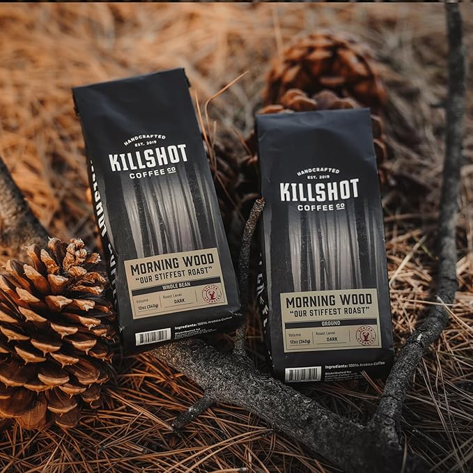 Killshot Coffee Morning Wood Dark Roast Ground Coffee - 12 Ounce Bag