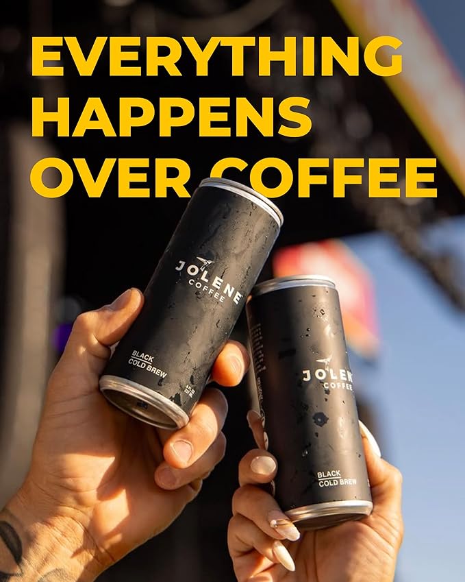 Jolene Coffee – Black Cold Brew | 8oz Cans | Smooth Bold Dairy-Free Gluten-Free Non-GMO (12 Cans Black Cold Brew)