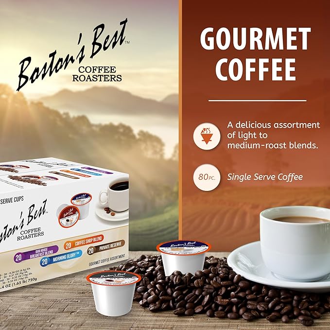 Boston's Best Assorted Variety Blends Single Serve K-Cup Coffee 80 Count (Compatible with 2.0 Keurig Brewers)