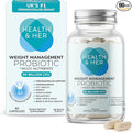 Health &amp Her Weight Management Probiotics for Women - Perimenopause &amp Menopause Supplement - Clinically Studied 50bn CFU Probiotics to Support Gut Health Energy Mood &amp Mind Vegan (60 ct