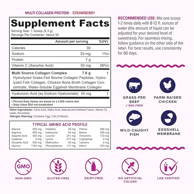 Vitauthority Multi Collagen Burn: Hydrolyzed Protein Peptides with Hyaluronic Acid and Multi Collagen Peptides Powder for Women - Hydrolyzed Flavored Collagen