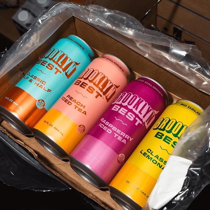 Brooklyn Best Raspberry Iced Tea Not too Sweet Better for You Drink - 15 Fl Oz (Pack of 12)