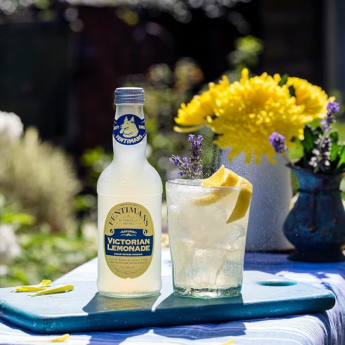 Fentimans Sparkling Victorian Lemonade - Sparkling Lemonade Lemon Sparkling Water Great Over Ice or as Mixer All Natural Ingredients Craft Soda Botanically Brewed - 275 ml (Case of 6)