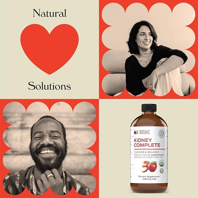 Complete Natural Kidney Complete - Liquid Dietary Supplement for Kidney Support Cleanse and Detox with Apple Cider Vinegar Lemon Organic Chanca Piedra Beet Citric Acid Vitamin C &amp More - 1