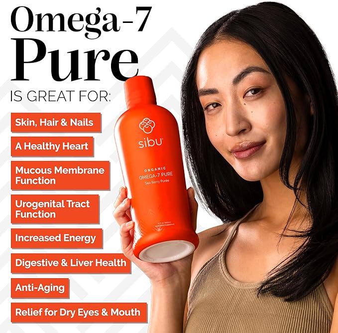 sibu Omega-7 Pure 100% Pure Sea Buckthorn Juice (32 oz) USDA Organic
