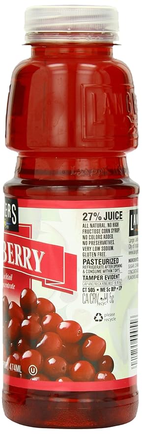 Langers Cranberry Juice Cocktail 15.2 Fl Oz (Pack of 12)