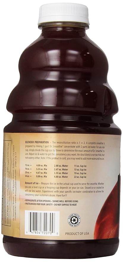 Dr. Smoothie Northwest Red Apple Orchard 100% Crushed Fruit Smoothie Bottles 46-Ounce