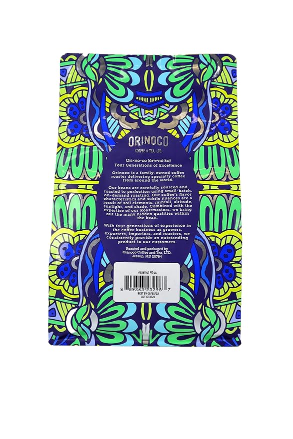 Orinoco Hazelnut Flavored Coffee 2.5lb bag Light Roast Ground Coffee 100% Arabica beans