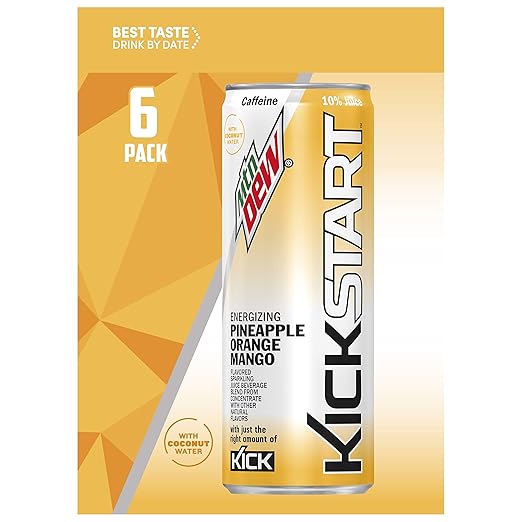 Mountain Dew Kickstart Pineapple/Orange/Mango 12 Ounce (Pack of 6)