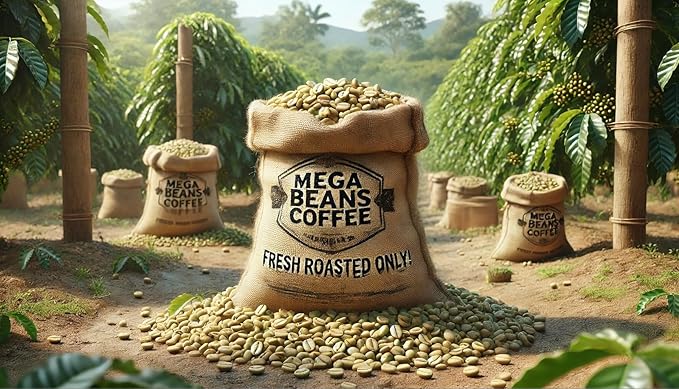 Unroasted Green Coffee Beans Mega Beans Coffee Specialty Grade Green Coffee Beans. (5 LB Peru Organic 5 Lb)