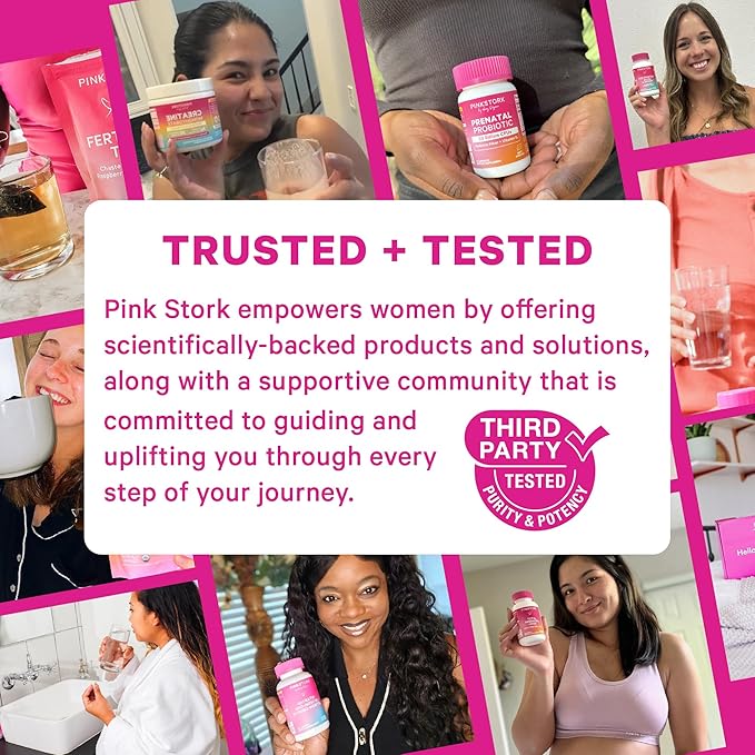 Pink Stork PMS Supplement for Women - Vitex Ashwagandha Maca Root &amp 10 Vitamins &amp Minerals to Support Hormone Balance Mood Bloating Period Regularity - 60 Capsules