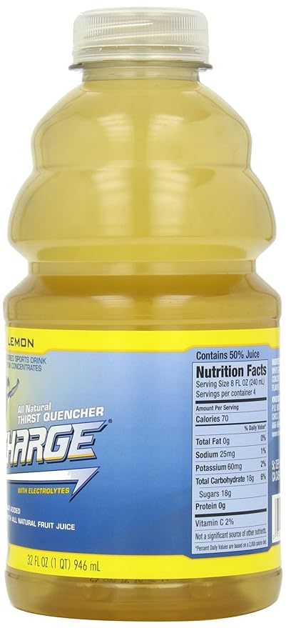 R.W. Knudsen Family Recharge Lemon Flavored Sports Beverage Mix 32 Ounce (Pack of 12)