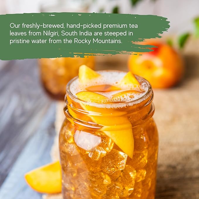 Third Street Chai Organic Peach Black Tea Concentrate 6-Pack Premium Black Tea Concentrate 32 Fl. Oz Peach and Balanced Flavor Beverage Concentrate 7:1 Vegan Gluten Free Kosher Non-GMO
