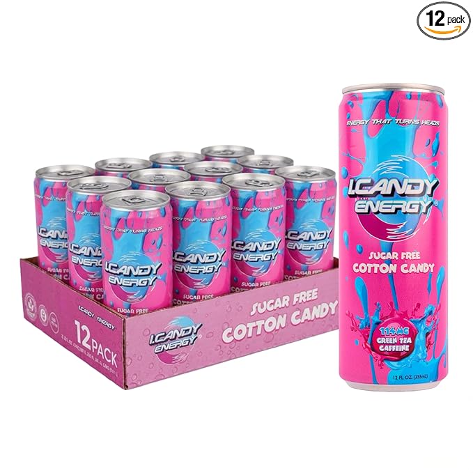 I.CANDY Energy Drink Cotton Candy 12 Pack 12 oz Cans