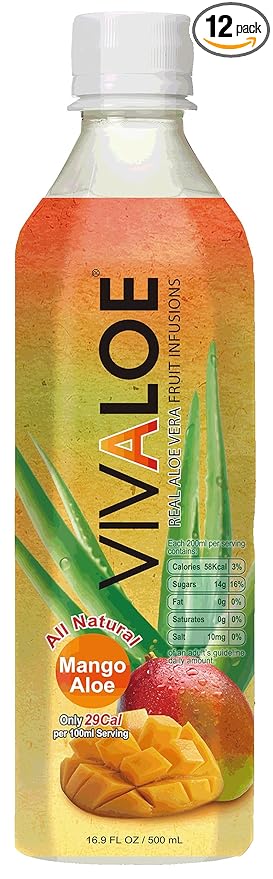 VIVALOE Mango Aloe 16.9fl oz (12 Pack)