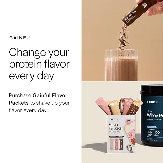 Gainful Performance Whey Protein Powder 25g Protein per Serving Unflavored Supports Muscle Growth Recovery and Endurance with Tart Cherry Powder No Artificial Ingredients 14 Servings