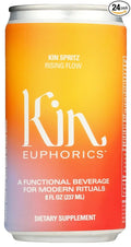 Kin Euphorics Ready to Drink Calm Spritz Non Alcoholic Gently Caffeinated 8 Fluid Ounce (Pack of 24)