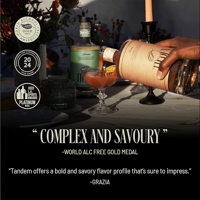 Tilden Tandem Multi Award Winning Non-Alcoholic Cocktail Vegan and No Sugar Added Tart Cherry Bitter Orange American Oak 750ml (Pack of 6)