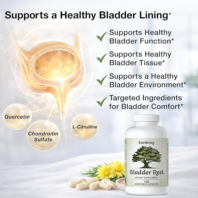 Bladder Health &amp Pelvic Discomfort* - Natural Lining Support* -120 Capsules - Made in The USA