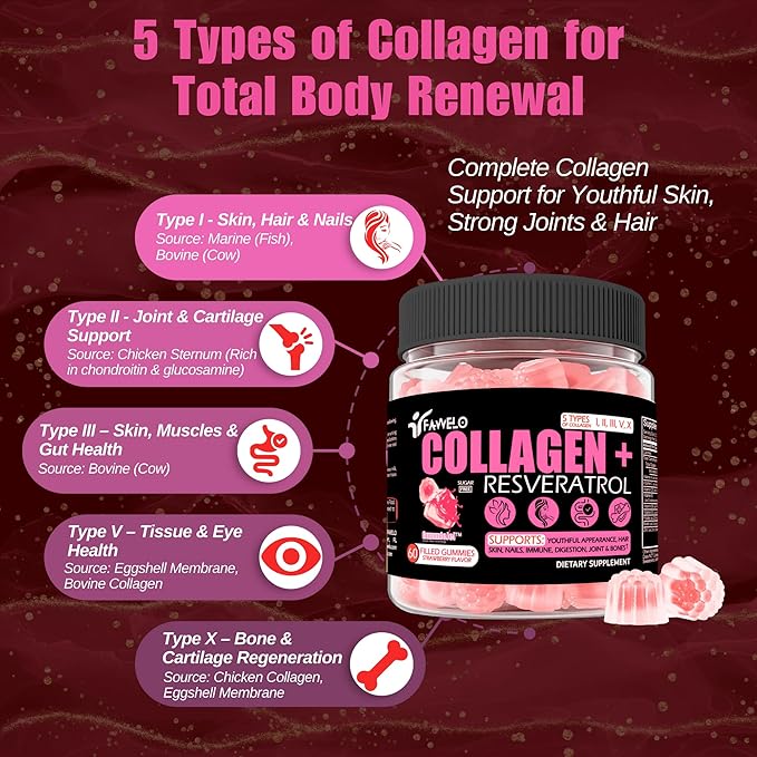 Collagen Beauty Bundle – Hydrating Face Masks (4 Sheets) &amp Collagen Gummies (60 Count) – Supports Skin Hydration Firmness Hair &amp Nail Health – Anti-Aging Skincare &amp Supplement Set