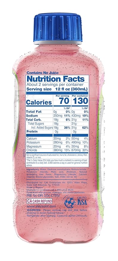 Electrolit Electrolyte Beverage Strawberry-Kiwi 21 Fl Oz bottle (Pack of 12)