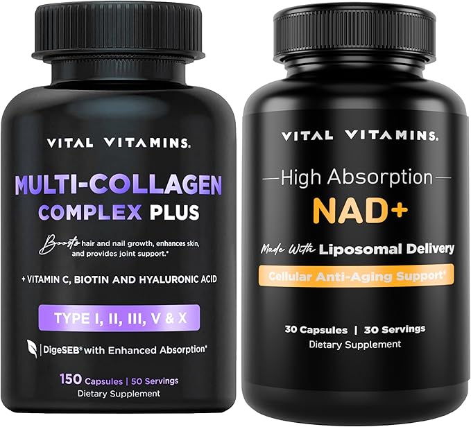 Vital Vitamins Multi Collagen Complex Plus + NAD+ Supplement