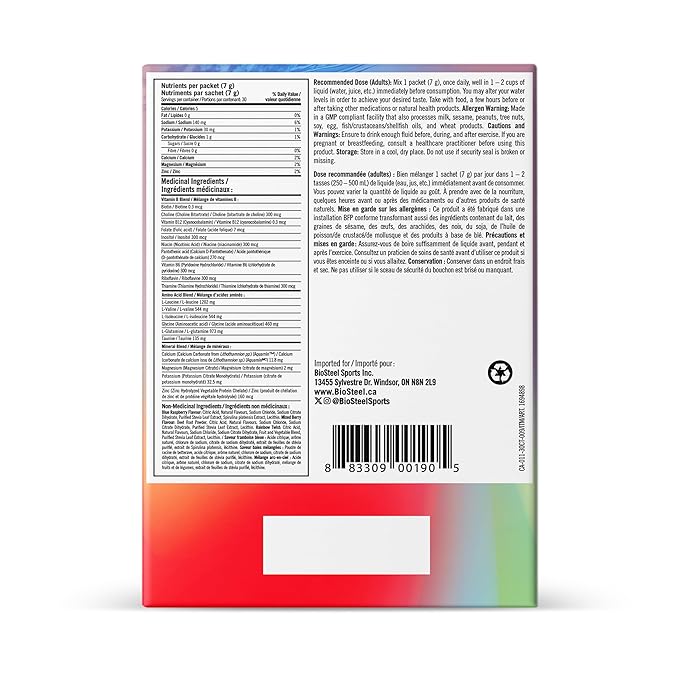 BioSteel Electrolytes Powder Variety Pack - 30 Hydration Packets with Essential Element Electrolytes 3 Flavors: Rainbow Twist Blue Raspberry Mixed Berry Electrolytes Powder Packets