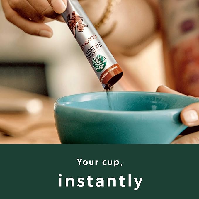 Starbucks VIA Instant Coffee Packets Single Serve Medium Roast Coffee Pike Place Roast 96 Packets