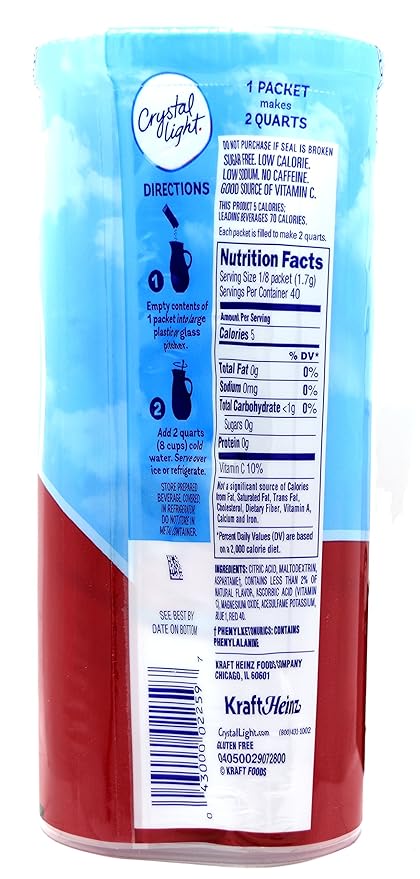Crystal Light Cherry Pomegranate Drink Mix 10-Quart Canister (Pack Of 11)