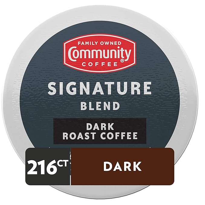Community Coffee Signature Blend Dark Roast Single Serve K-Cup Compatible Coffee Pods Box of 18 Pods (Pack of 12)
