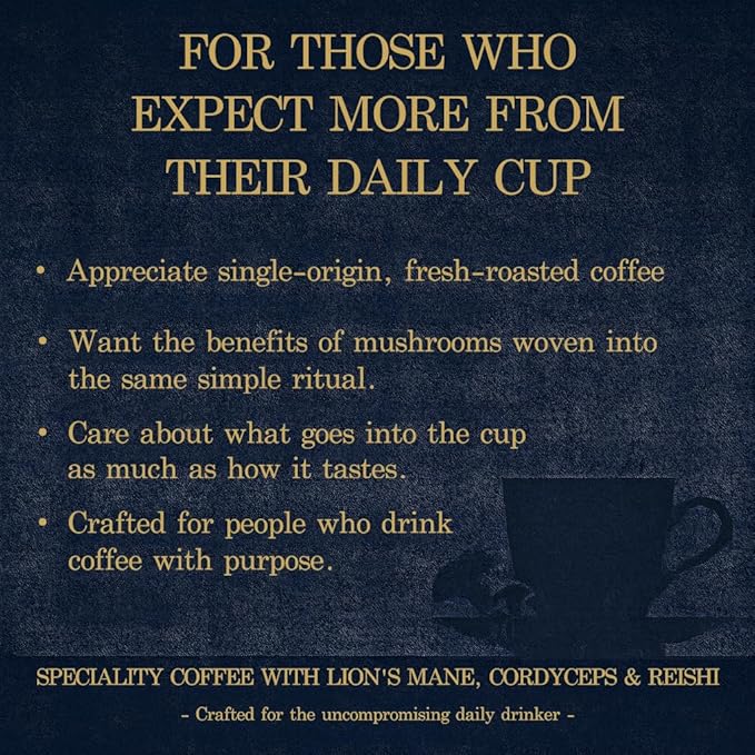 Path of Depth – Sumatra Dark Roast Mushroom Coffee | Single-Origin Arabica + 3-Mushroom Functional Blend | Smooth Earthy Low Acidity | Small-Batch Fresh Roasted