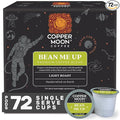 Copper Moon Single Serve Coffee Pods for Keurig K-Cup Brewers Light Roast Bean Me Up Blend 72 Count