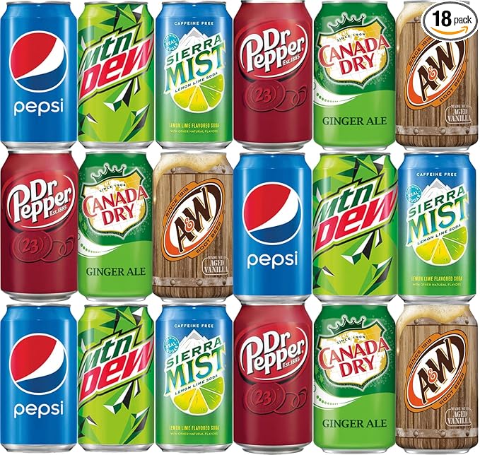 BGM Soda Assortment 18 Pack Refrigerator Restock Kit (216 fl oz)