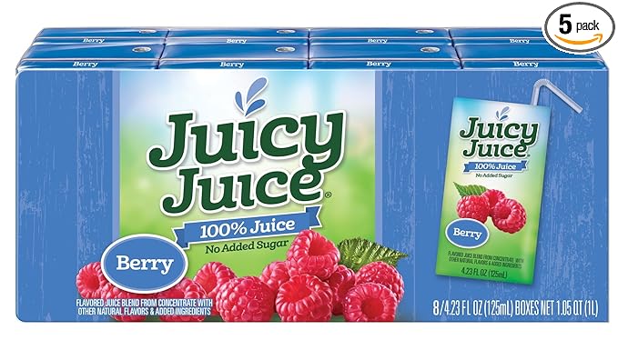 Juicy Juice Berry 4.23 Ounce Boxes 8 Count (Pack of 5)