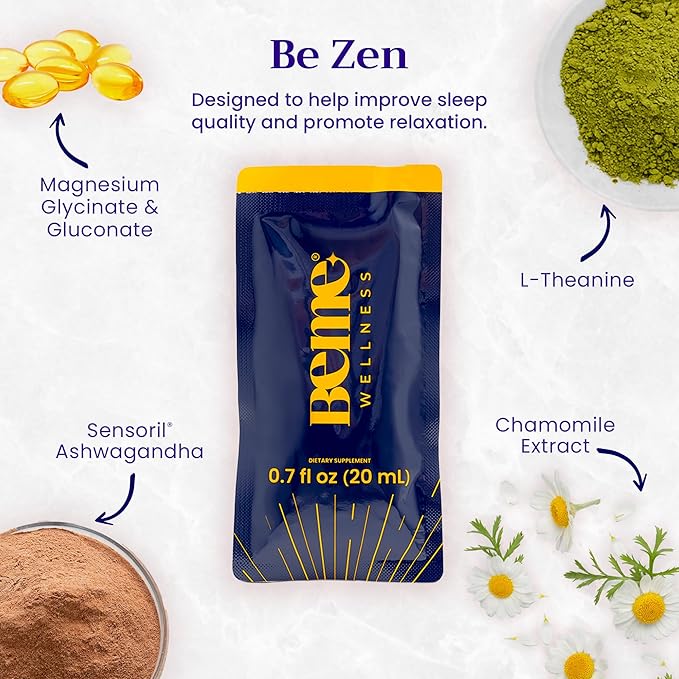 BeMe BeRadiant Berry &amp BeZen Bundle - Liquid Collagen &amp Magnesium Glycinate L-Theanine Supplements