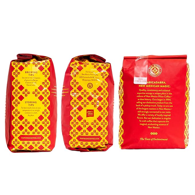 New Mexico Piñon Whole Bean Coffee Medium Roast 100% Brazilian Arabica Piñon Fudge - Naturally Chocolate Nutty &amp Smooth Flavored Coffee Beans - 2 Lb Bag