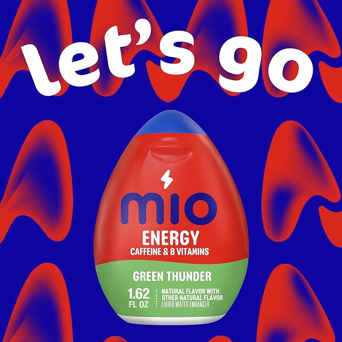 Mio Water Enhancement Variety Pack Includes 3 Orange Tangerine and 3 Green Thunder 1.62 Fl Oz each (Pack of 6)