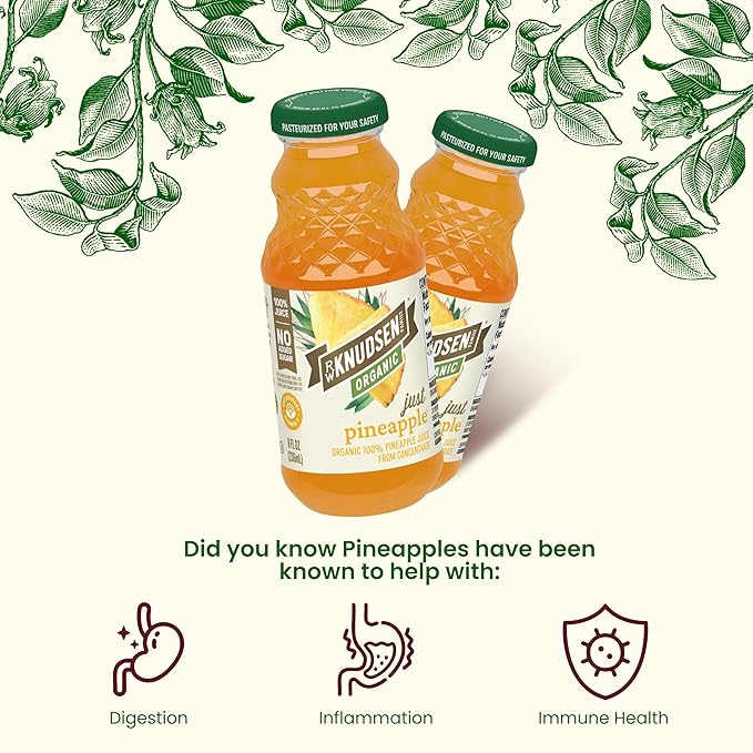 R.W. Knudsen Organic Just Pineapple Juice 8 fl oz (12 Pack)