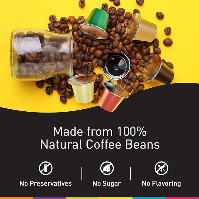 Bestpresso Coffee for Nespresso Original Machine 120 pods Genuine Espresso Ristretto Blend(High Intensity) Pods Compatible with Nespresso Original