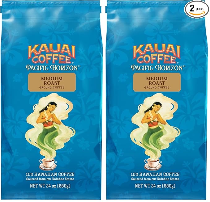 Kauai Coffee Koloa Estate Medium Roast - Ground Coffee 24 oz Package (Pack of 2)